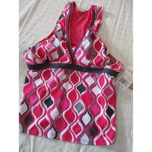 FREE COUNTRY TANKINI TOP PADDED BRA RACER BACK SIZE XL WOMENS